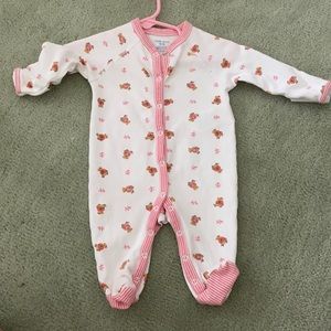 Ralph Lauren pink and white bear footie pajama
